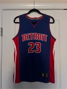 Men’s Fanatics Detroit Blue and Red #23 Basketball Jersey